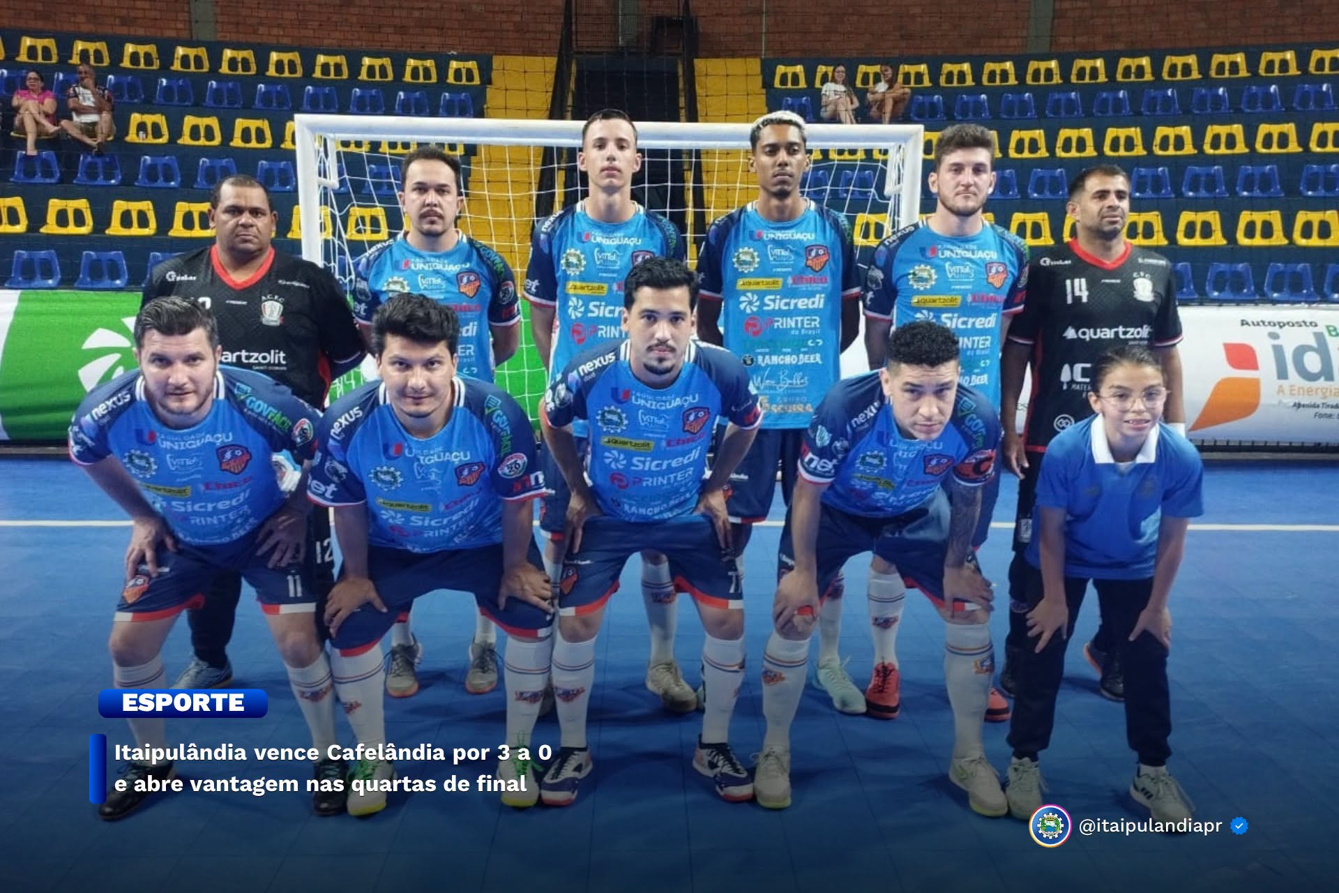 Itaipulândia vence Cafelândia por 3 a 0 e abre vantagem nas quartas de final